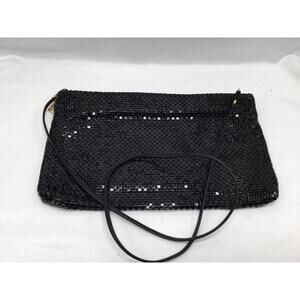 WHITING DAVIS Classic Elegant Metal Mesh Little Black Clutch